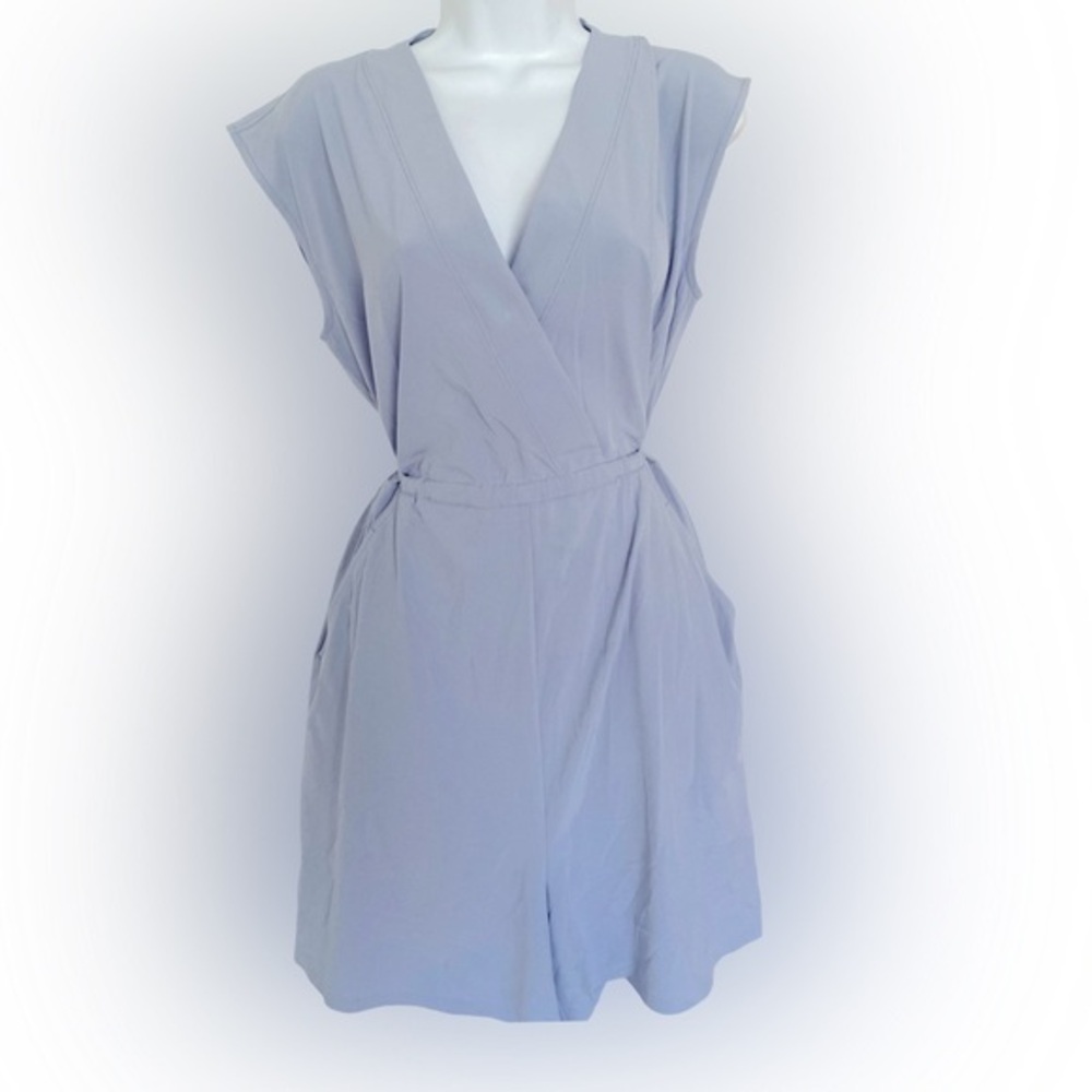 Athleta Marlow Romper - S blue gray , polyester spandex